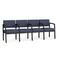 Lesro Lenox Steel 4 Seater with Center Arms, Denim (Blue) Seat, Denim Back, 85.5 W 24.5 L 32 H LS4103 - alternate 1
